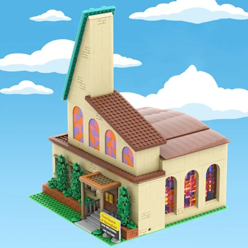 도시 스트리트 뷰 모델 스프링 필드 건축 Moc 빌딩 벽돌 선물 크리스마스 장난감 DIY 기술 모듈 형 블록 세트 어셈블리