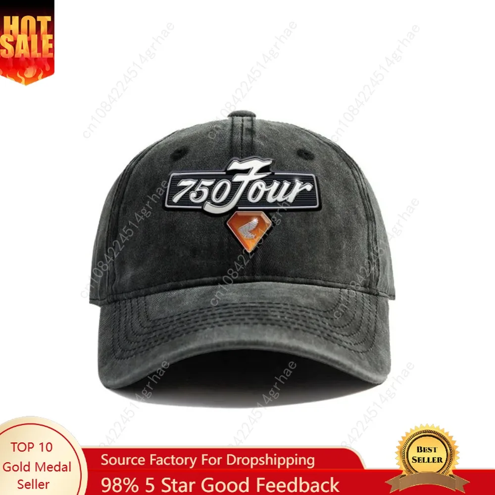 

CB750 Four Baseball Caps Distressed Hats Dad Cap Men Women Retro Outdoor Summer Adjustable Hats Casual Versatile Sun Protection