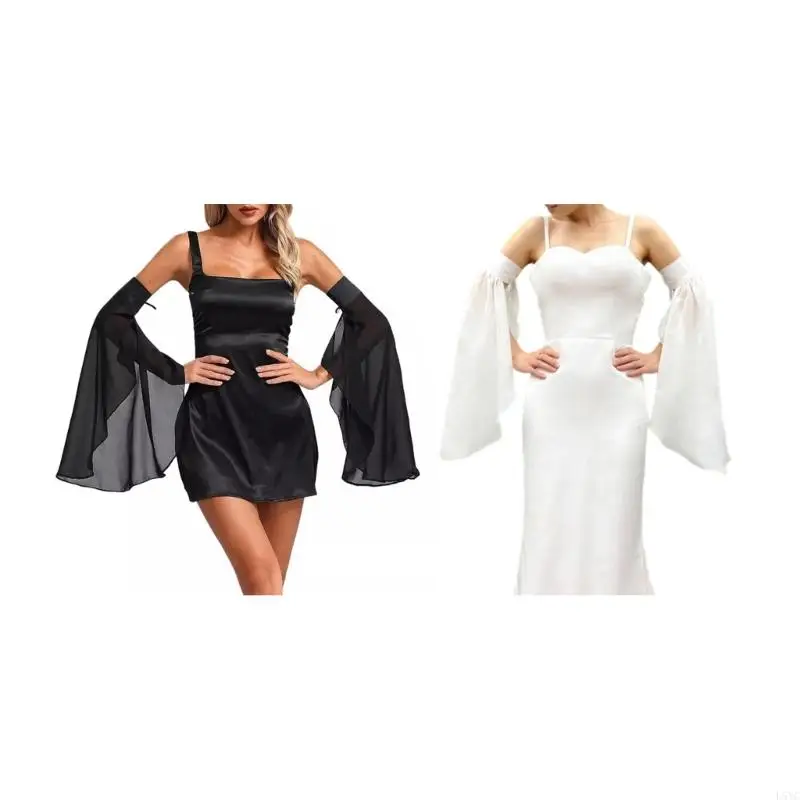 

L5YC Elegant Arm Cover for Weddings Soft Breathable Fabric Adjustable Fit Formal