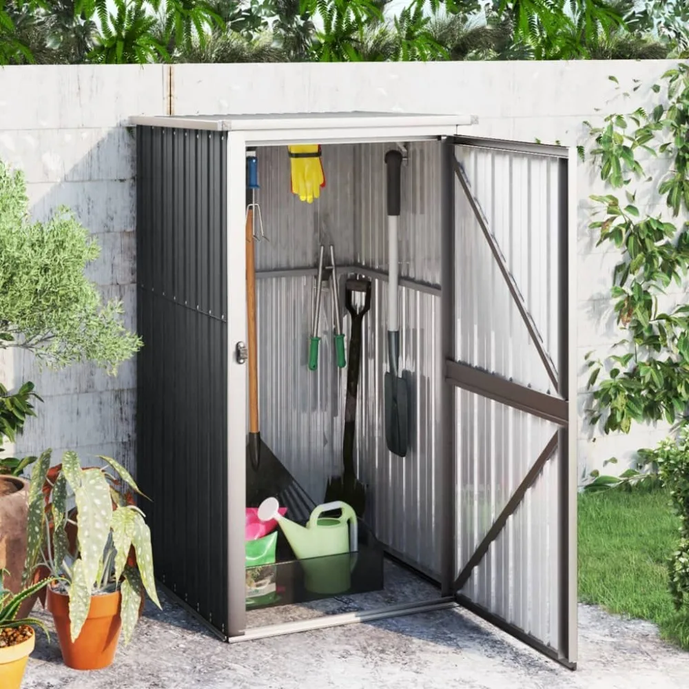 

Tool Shed, Outdoor Storage Shed with Handle, Metal Garden Shed, Customized