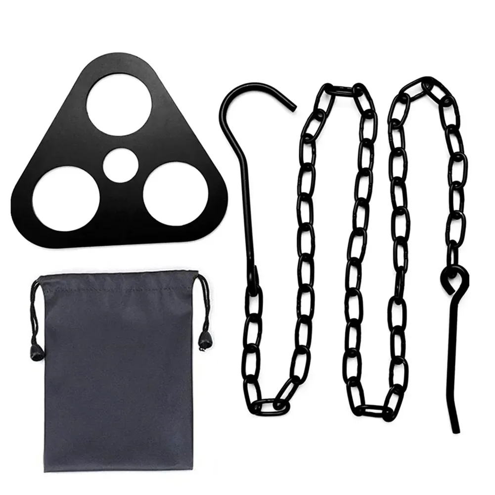 Hanging Pot Rack Picnic Tripod Hanging Tripod 117g Black&Silver Length 85cm Stainless Steel 1 KIT High Quality