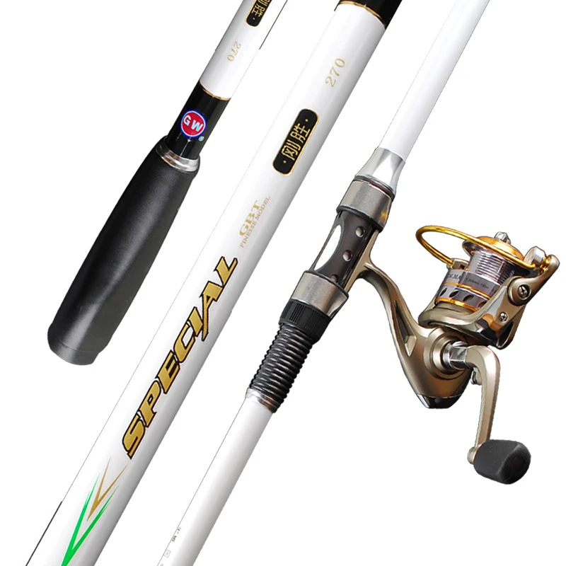 Super Hard Fishing Set Long-throw Pole Carbon Fiber Long Telescopic Fishing Rod with Reel Ultra Light Power Hand Rod 2.1-4.5m