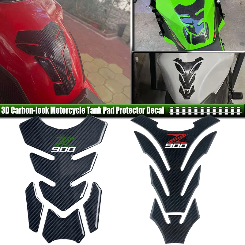 Motorcycle Racing Carbon Fiber Fuel Gas Cap Cover Tank Protector Pad Sticker Decals Fit For NZ900 2017-2026 Z 900