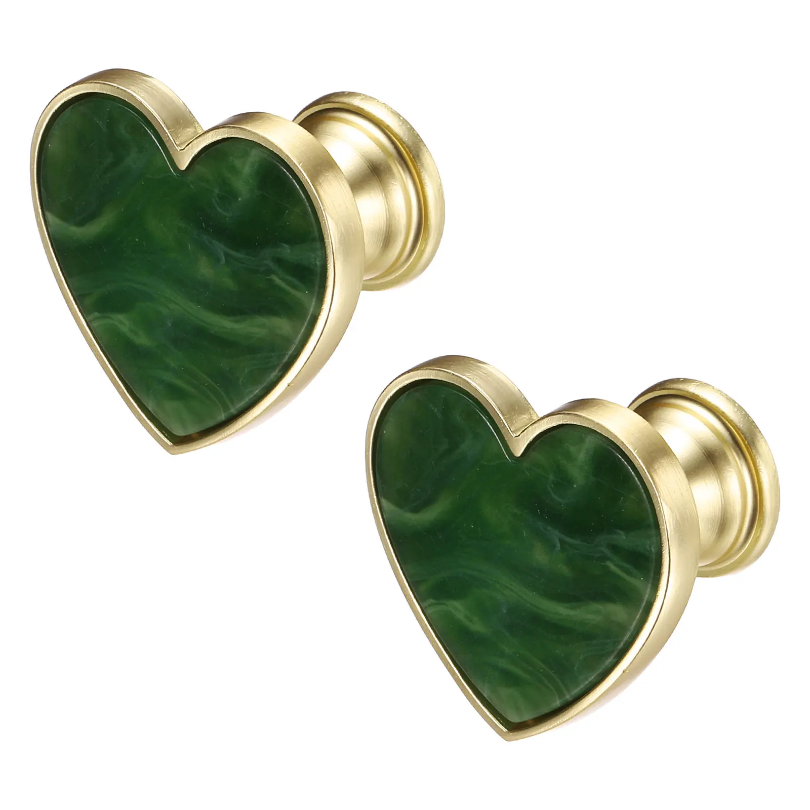 Uxcell 2/4Pcs Drawer Knobs Zinc Alloy Decorative Heart-Shaped Pull Handles with Screws for Furniture Dresser Wardrobe Cupboard