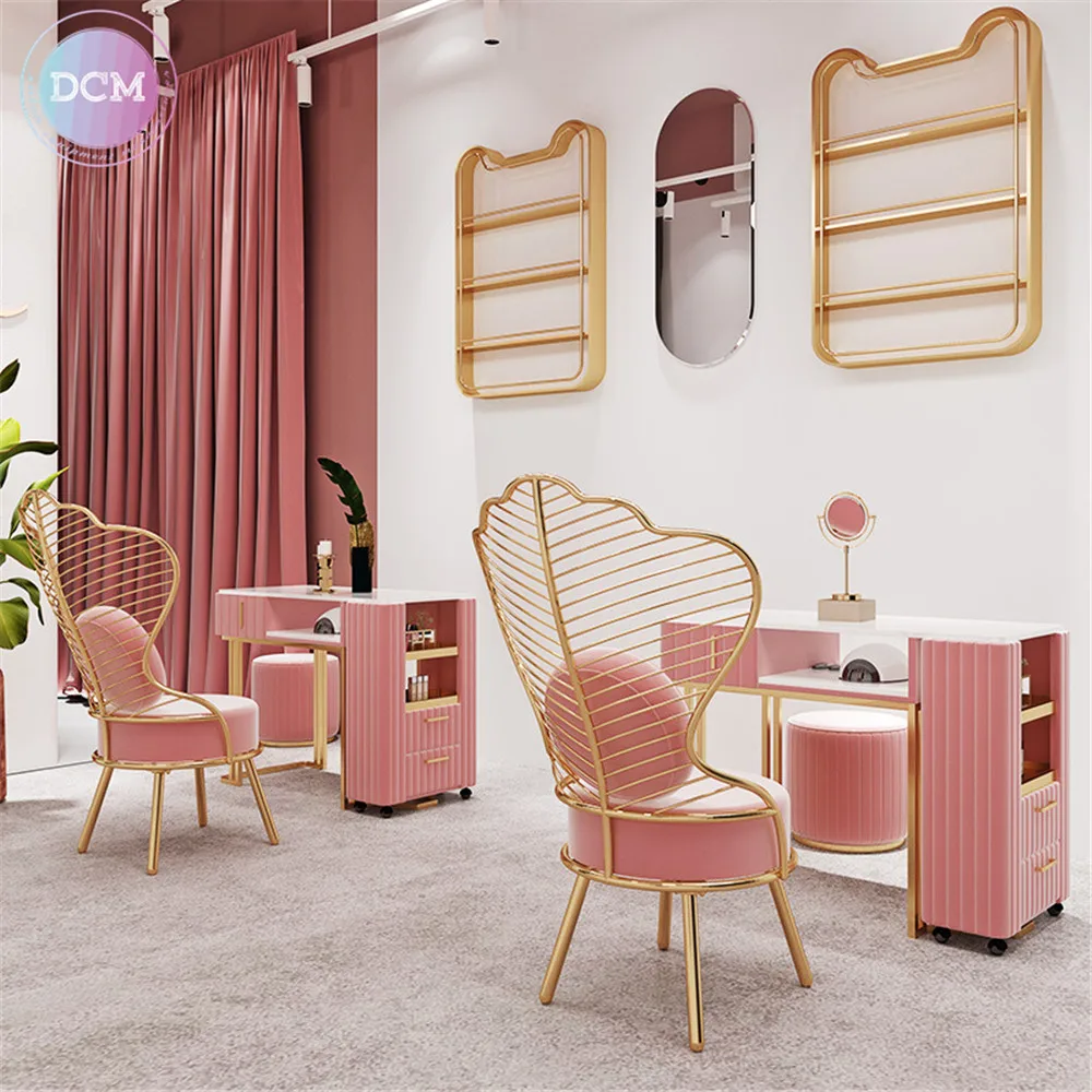 Nail Table Set Manicure Desk and Chair Beauty Equipment Salon Furniture Nails Table for Manicure