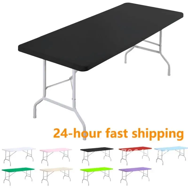 Spandex Polyester Table Cloth Elastic Close-fitting Picnic Tablecloth Washable Folding Non-polishing Rectangular Table Cover