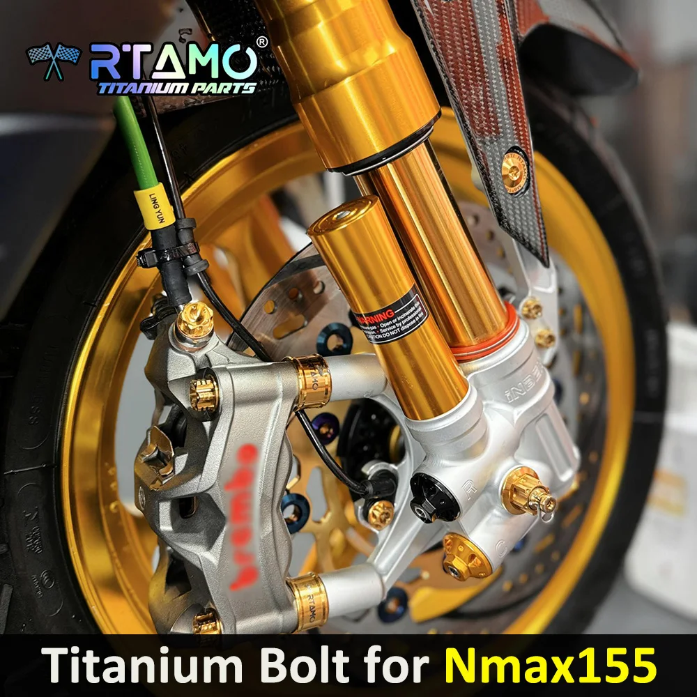 

RTAMO Болты из титанового сплава, болт козырька, крышка тормозной жидкости, болт переднего суппорта, держатель линии ABS для Yamaha Nmax155 (2022-2024)