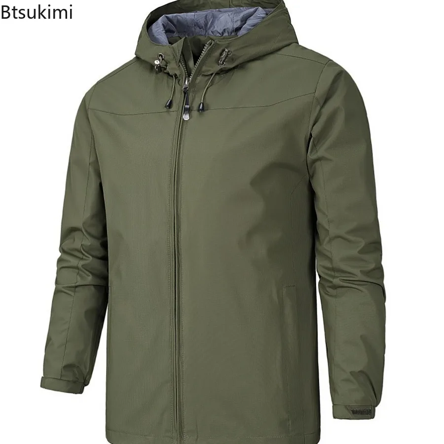 Outdoor Hiking Waterproof Jackets Men's Casual Sports Climbing Camping Fishing Hooded Coats Couple Clothes Windbreak Jackets 6XL