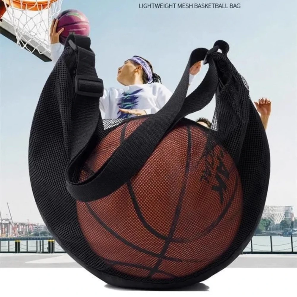 

Портативная сетчатая сумка для хранения мячей (баскетбольных, футбольных, волейбольных) на одно плечо, через плечо, для занятий спортом на открытом воздухе и фитнеса.