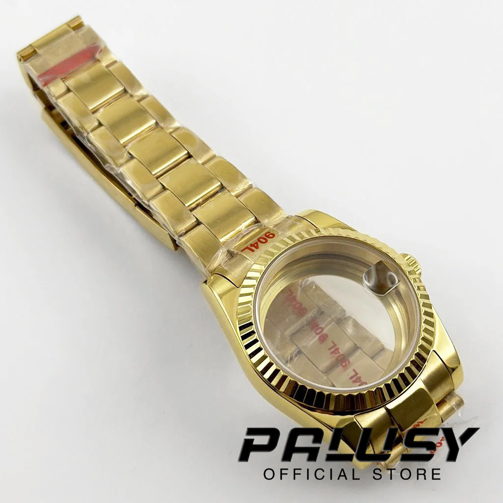 Sarung jam tangan kaca safir tahan air polesan lengkung bergalur 36MM/40MM untuk NH34 NH35 NH36 NH38 NH70 ETA2824