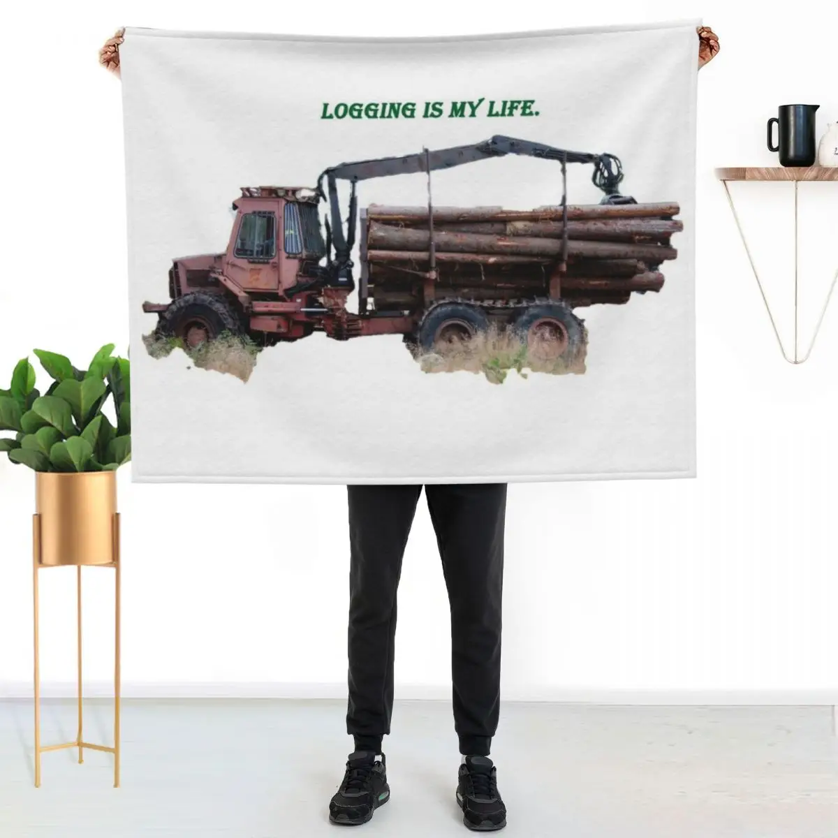 

Logging is my life. - Logging Throw Blanket Soft Bedroom Blanket for Night Sleeping