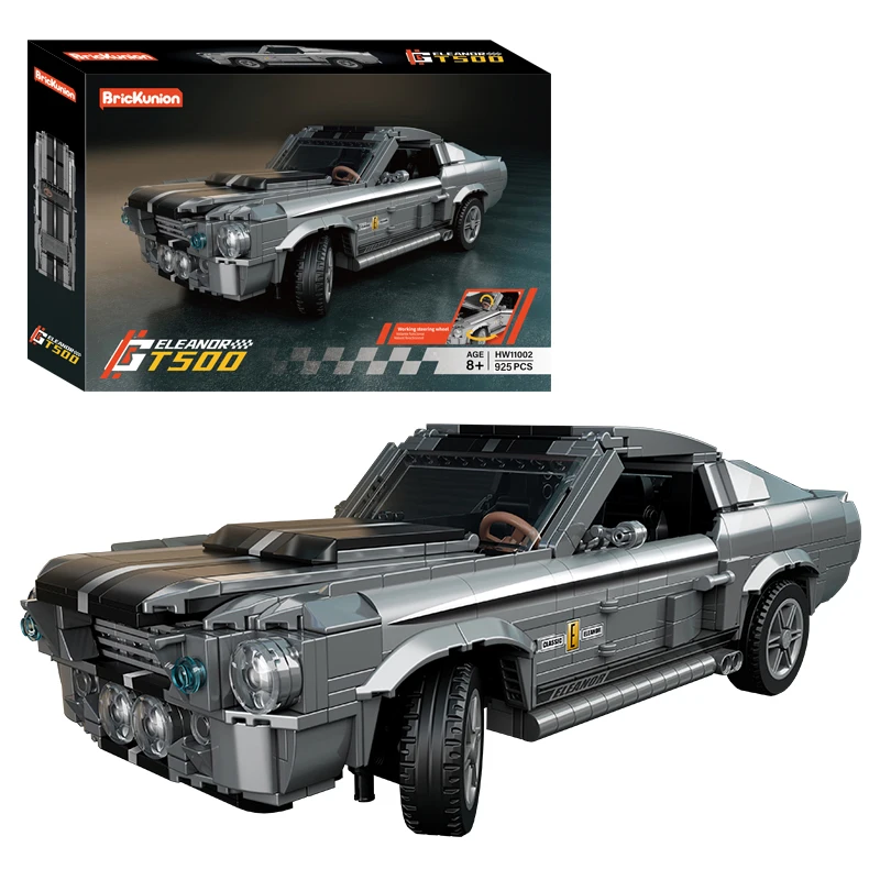Retro Building Block Toy Ford Mustang Shelby GT500 Building Block Toy Set (925pcs) Birthday Gift/Christmas Gift view 6