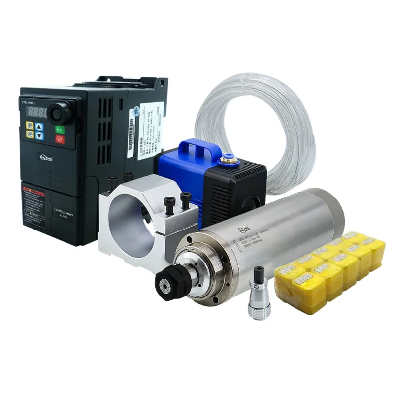 220V 380V Lathe Spindle 80mm 1.5kw Spindle Water Cooled 24000RPM ER16 Collect 1.5kw CNC Spindle Kit