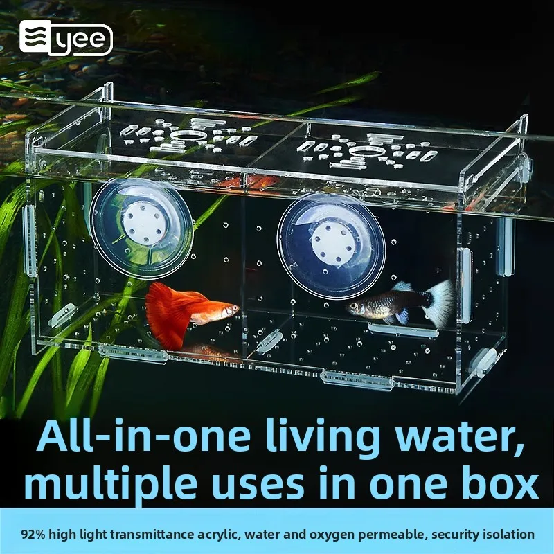 

Yee Guppy Acrylic Breeding Box Aquarium Isolation Incubator for Fry Birth And Egg Hatching