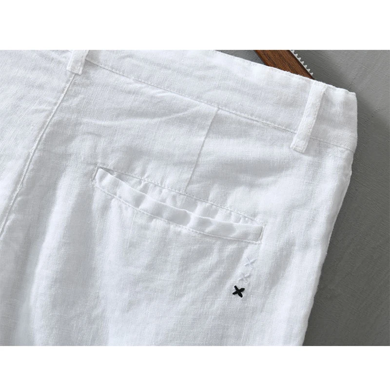 Summer Men's Shorts Multi-pocket Linen Cargo Casual Shorts Men Women Breathable Solid Color Loose Bermuda Beach Board Shorts