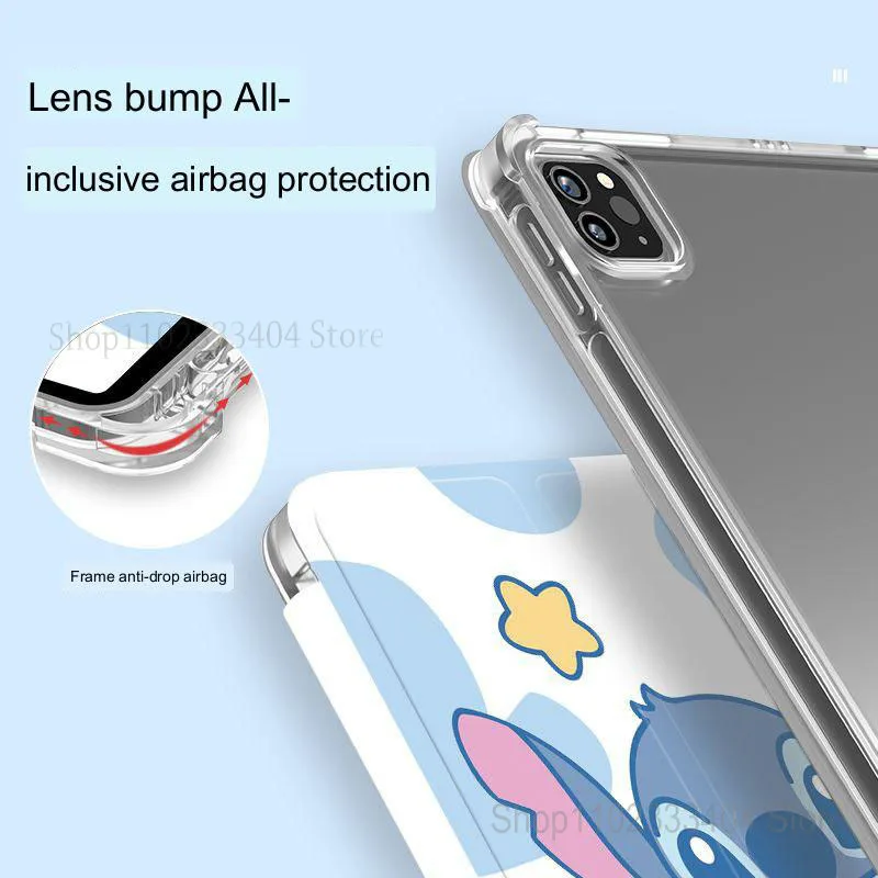 Imagem -04 - Disney-stitch Airbag Capa Protetora Ipad Air Mini Ipad Pro 2023 129 Slot para Caneta