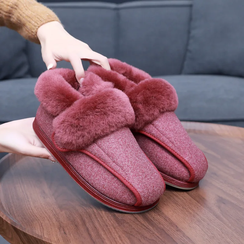 

New Winter Warm Thickened Women's Cotton Shoes Wider And Larger Fat Swollen Feet High Back Sugar Foot Shoes