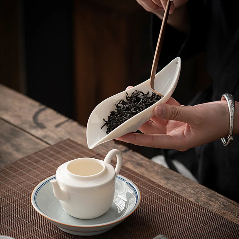 2 قطعة ملعقة شاي مع إبرة مغرفة السيراميك لشاي الكونغ فو مجموعة أدوات الشاي الرائعة المصنوعة يدويا مثالية لجمع أصدقاء العائلة
