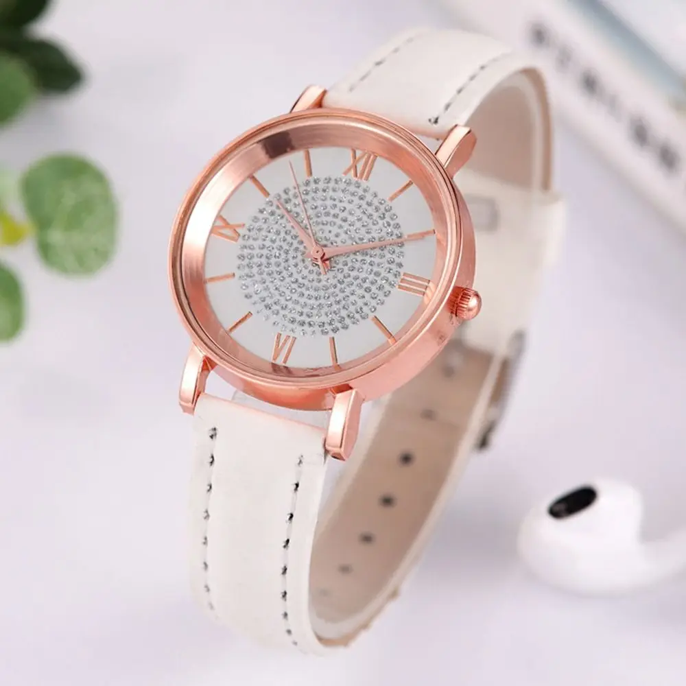 High Quality Round Dial Waterproof Wristwatch Ladies Watch Quartz Watch Casual Exquisite
