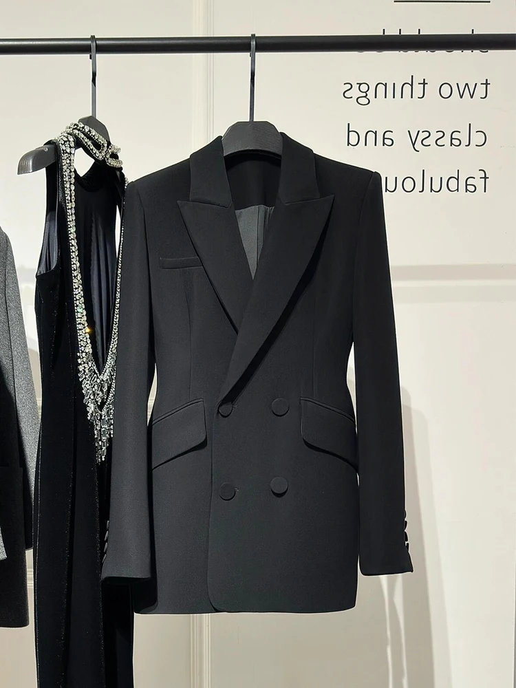 

Elegant Women's Suit Jacket 2026 New Spring Unique Personality Lady Slimming Waistcoat Stylish Commute Long Sleeve Button up