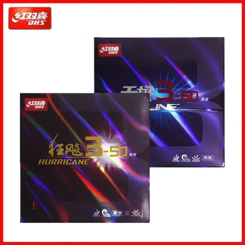 Original DHS Hurricane 3-50 350 Skyline 3-60 360 Pips-In Hurricane  Series Table Tennis Rubber with Sponge Ping Pong Rubber