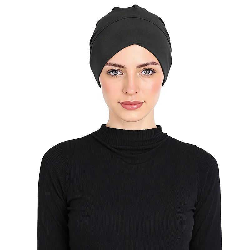 Solid Color Turban Ethnic Style Elastic Ribbon Head Scarf For Women Girls Fashion Beanie Hat Head Scarf Fashion Hair Accessories - view 3