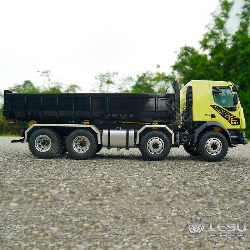 Customized LESU RC Hydraulic Dumper Truck Model 1/14 Roll-on-off For VM Cab Painted Metal Chassis Toy TH20428