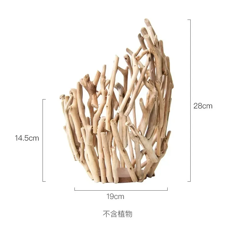 Wooden vase ornament living room flower arrangement creative home full of stars fake flower decoration Nordic TV cabinet