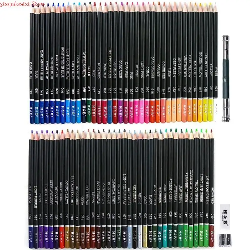 

E8BA 75pcs масляных карандашей Set Set Eraser Routener Professional Art Saplies для взрослых художников раскраски для