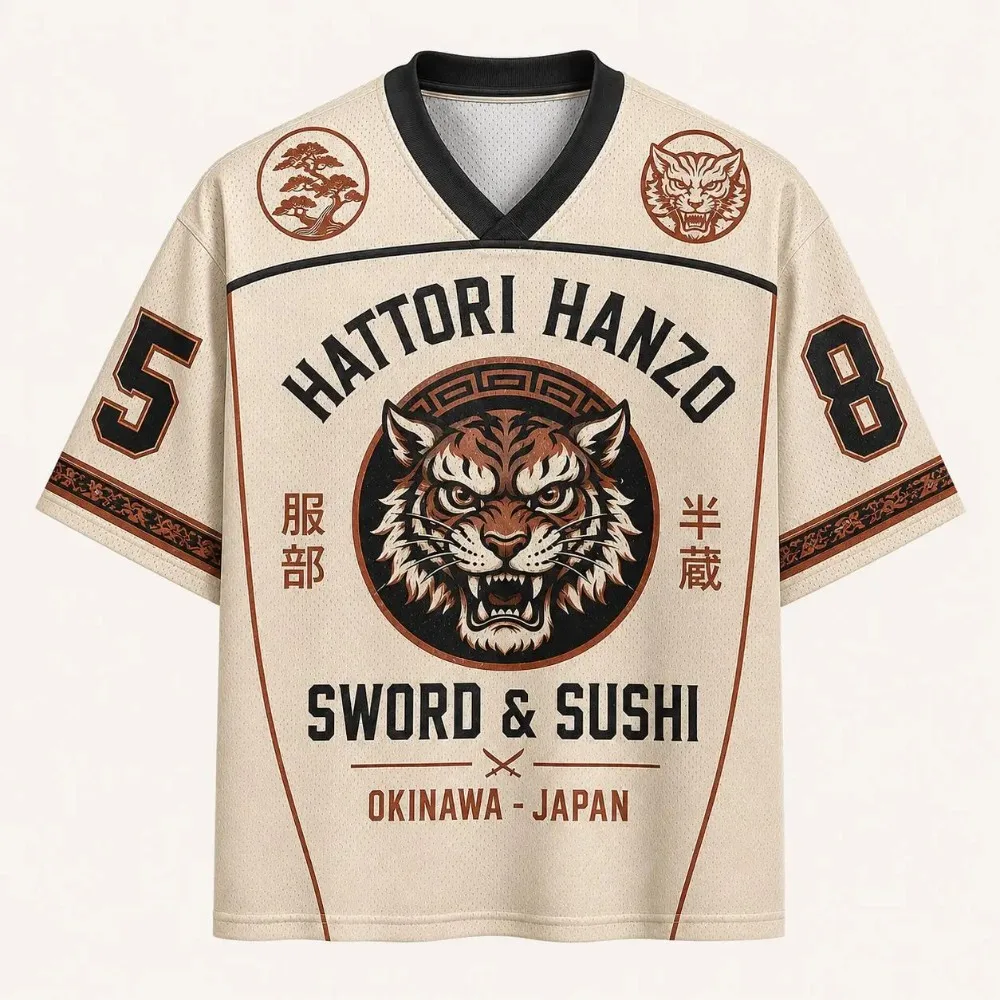 Retro Samurai Japanese  3D Printed Men's and Women's Y2K Fashion Casual Street Hip-Hop V-Neck Loose Quick-Dry Breathable T-Shirt