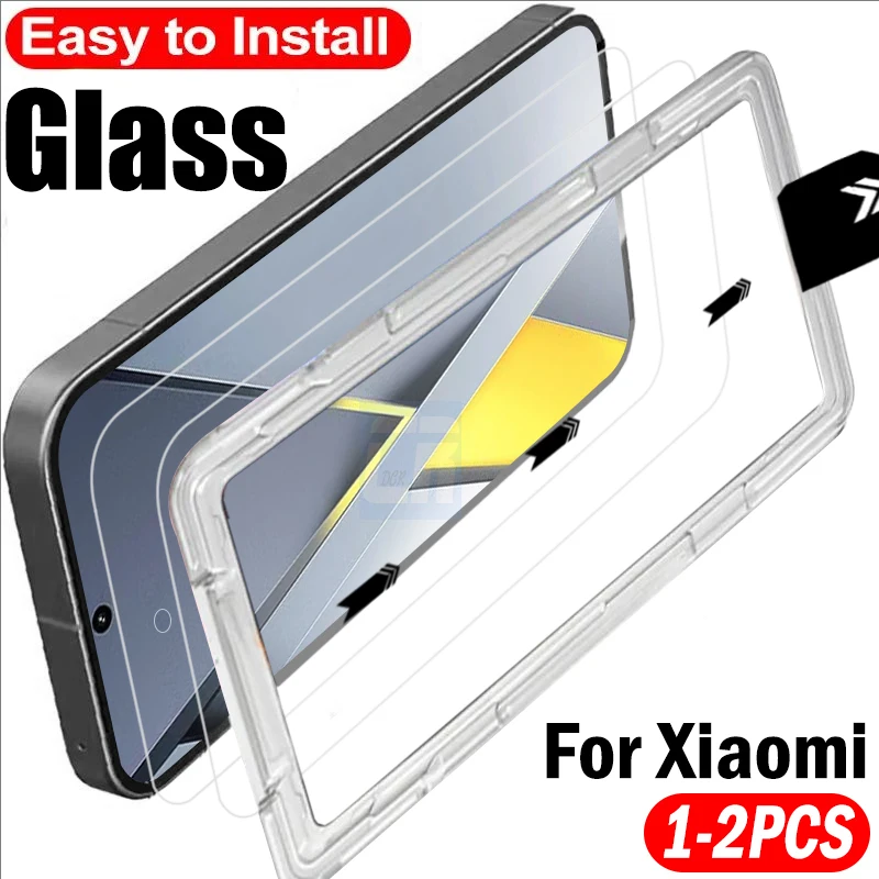 

1-2 шт. комплект для удаления пыли, простая установка, защитные пленки для экрана Xiaomi Poco F8 Ultra, закаленное стекло для Poco F8 Pro X7 F7 Ultra