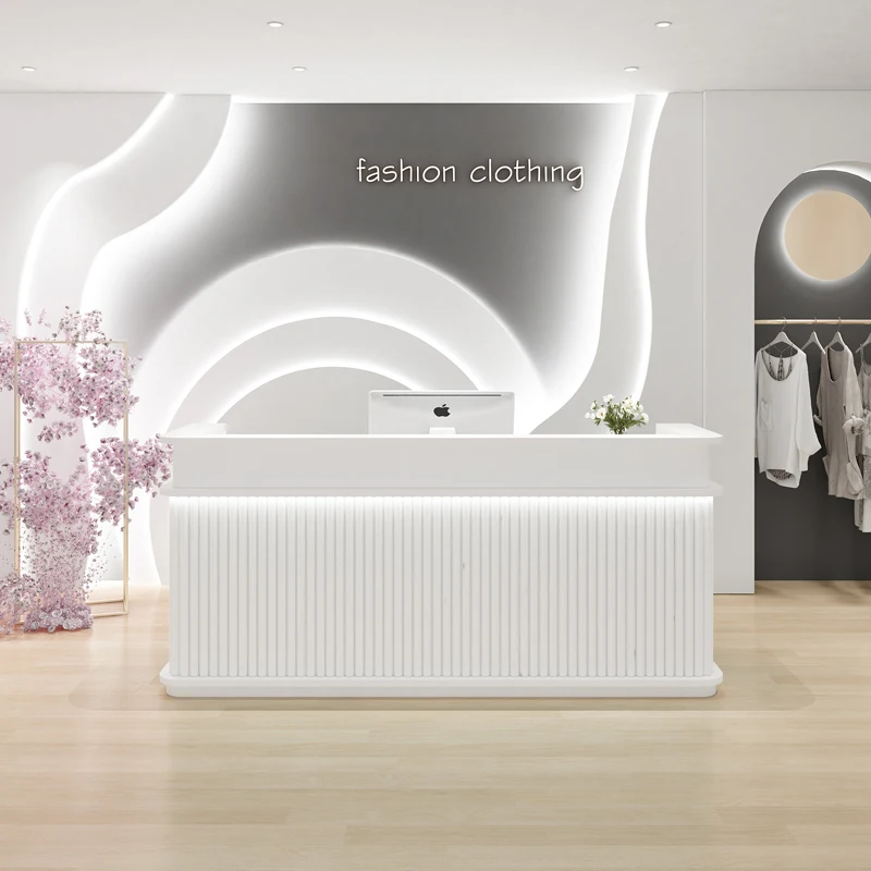 Modern Beauty Salon Reception Desk Clothing Store Information Desk Simplicity Cashier Mesa De Madera BlancaNordic Furniture