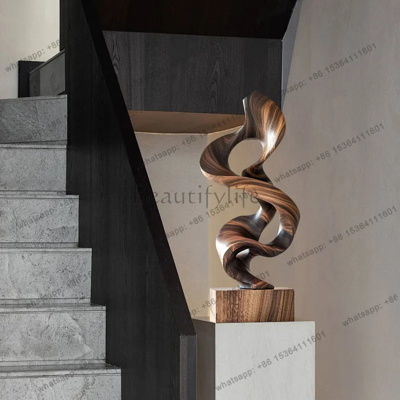 

yj21 Abstract solid wood sculpture ornament Hotel B & B model room Living room entrance decoration
