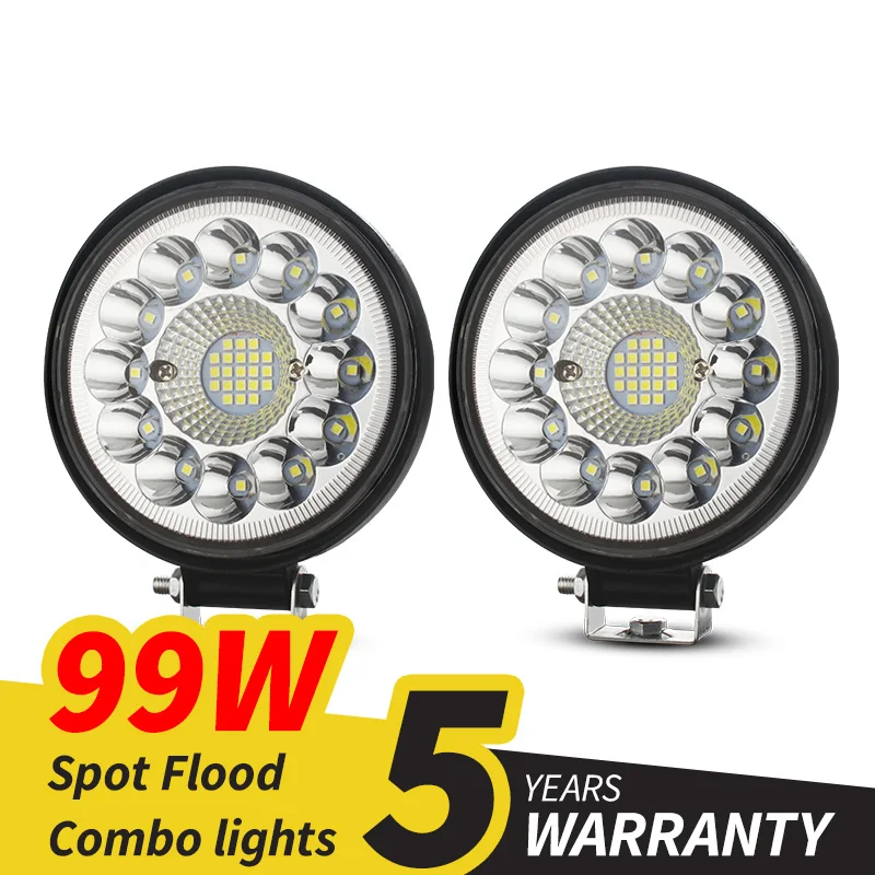 Truck Led Light Round 12v 24v For Auto Car Vehicle 4x4 Off Road Barra Work Driving Light