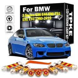 TPKE Canbus LED 인테리어지도 돔 트렁크 라이트 키트 BMW 3 시리즈 E36 E46 E90 E91 E92 E93 1990-2013 자동차 전구 자동차 액세서리