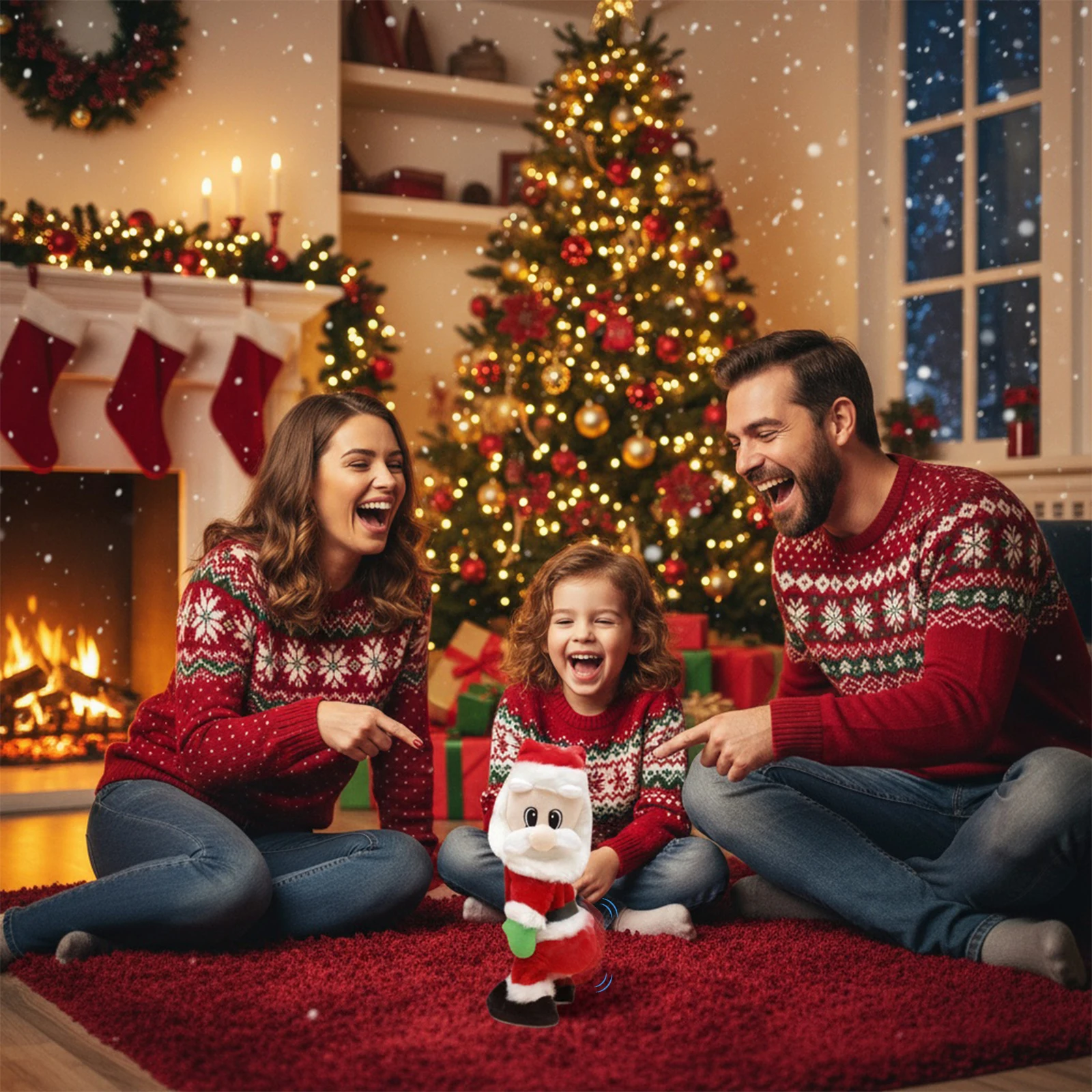 الرقص سانتا كلوز مع الموسيقى الرسوم المتحركة عيد الميلاد سانتا الغنيمة تهز سانتا المنزل زخرفة زينة عيد الميلاد للأطفال هدية