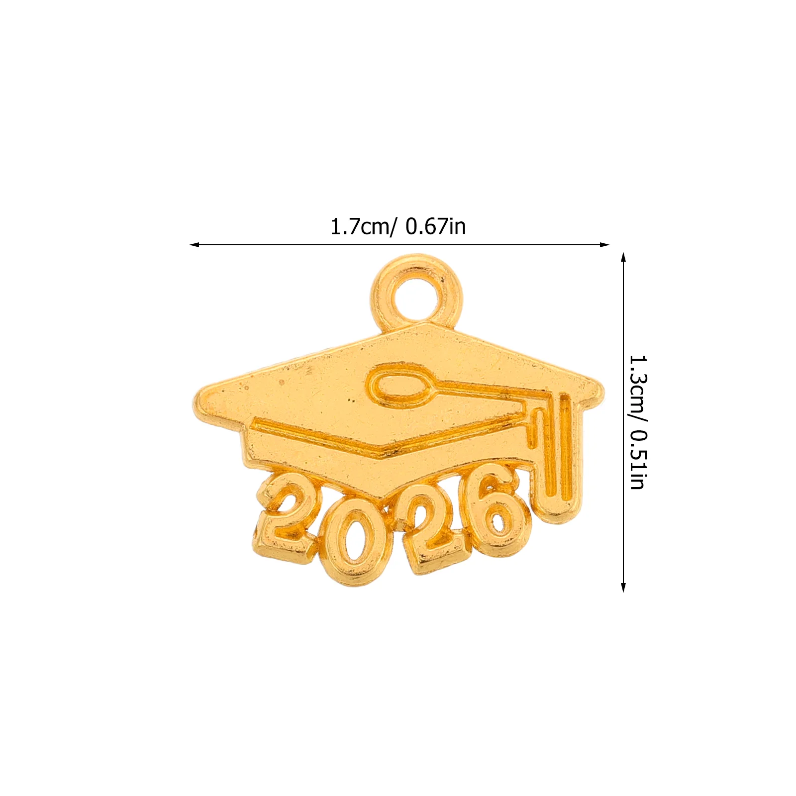 100pcs Alloy Key Graduation Cap Charms Commemorate Golden Tassel Memorial Pendant Creative Design Elegant Durability