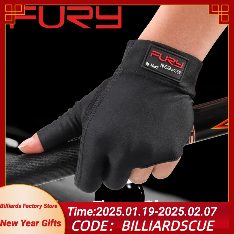 

Original FURY Gloves Billiard Gloves Blue/Black Non-slip Lycra Fabric Pool Gloves Snooker Glove Billiard Accessories