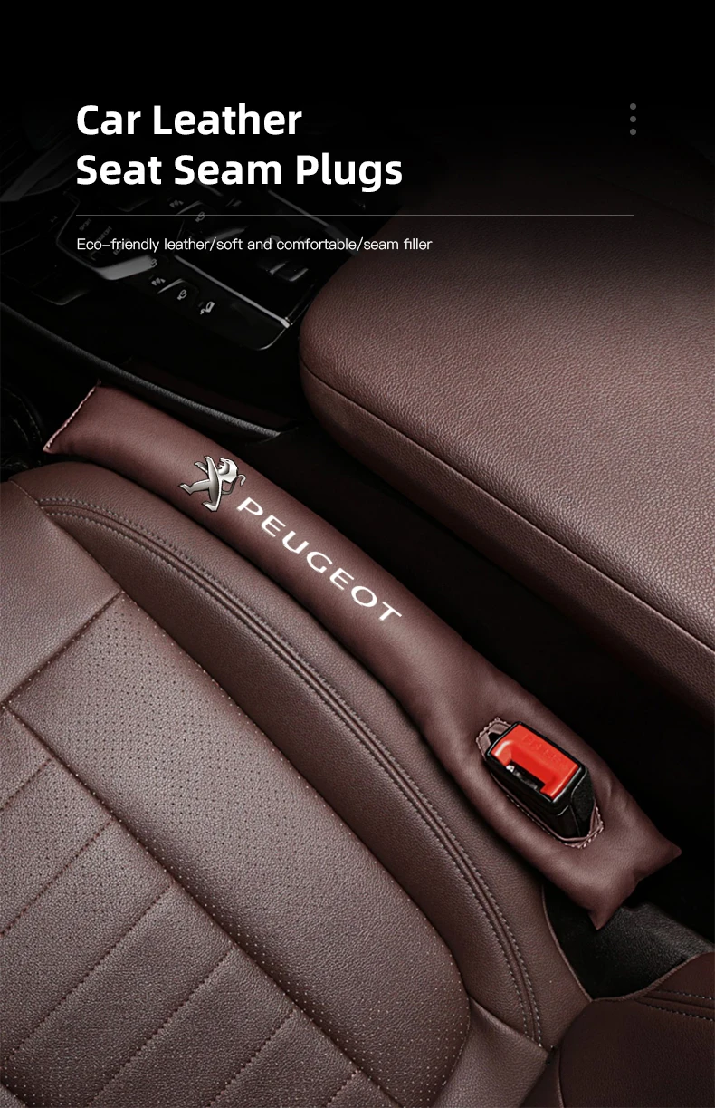2 Stück Autositz-Lückenfüller, Seitennaht-Dichtungsstreifen für Peugeot 208 3008 308 2008 207 107 508 406 407 307 206 4008 – Detail 1