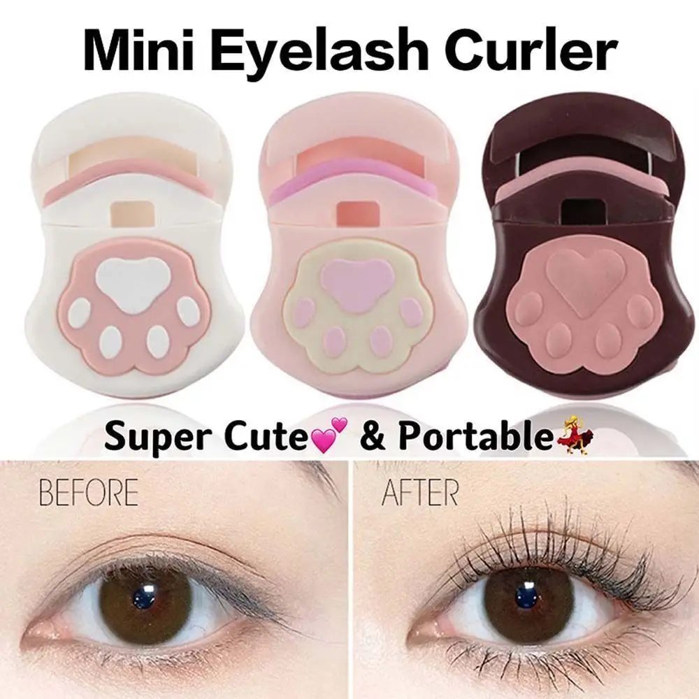 Portátil mini cílios curling aplicador garras de gato bonito clipe de cílios plástico prático modelador de cílios