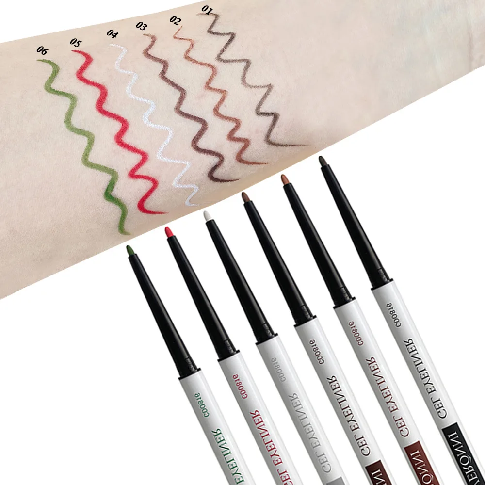 Delineador líquido matte sedoso ultra fino, impermeável, não borrar, duradouro, deitado Silkworm Eye Liner, maquiagem olhos, 12pcs conjunto