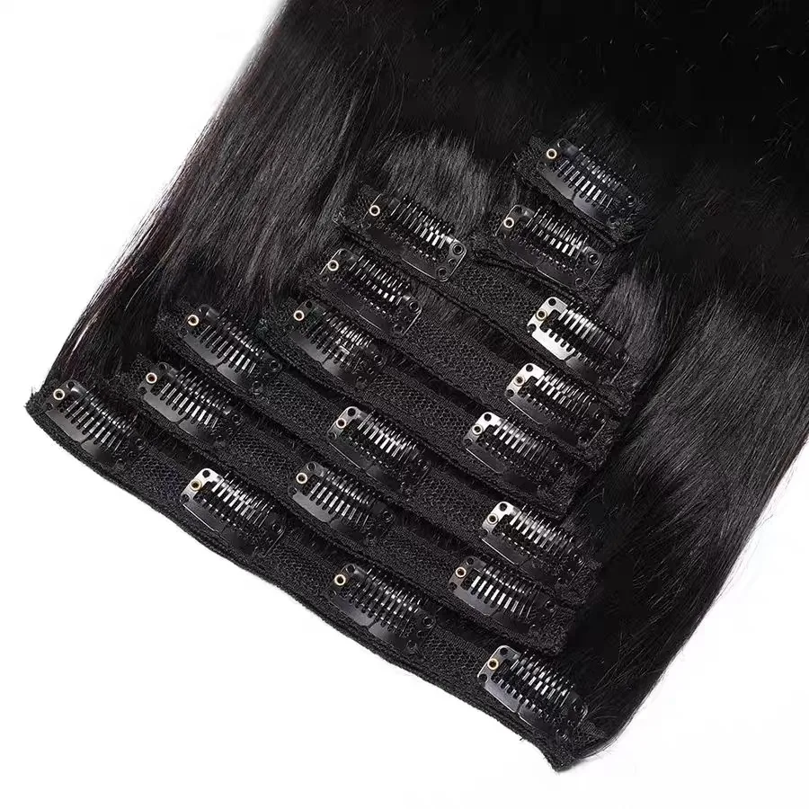 Straight Clip ins Human Hair Extensions Clip in 100 Human Hair Extensions Hair Full Head Human Hair Clip ins Hair Natural Color