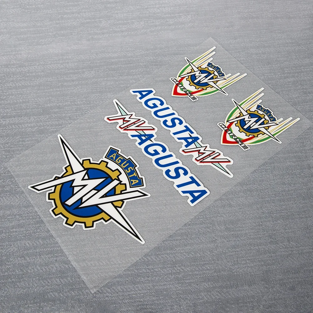 Reflective Motorcycle Stickers Bike Helmet Decals Graphics for MV Agusta MVAgusta Vintage Racing Logo LAMINATED