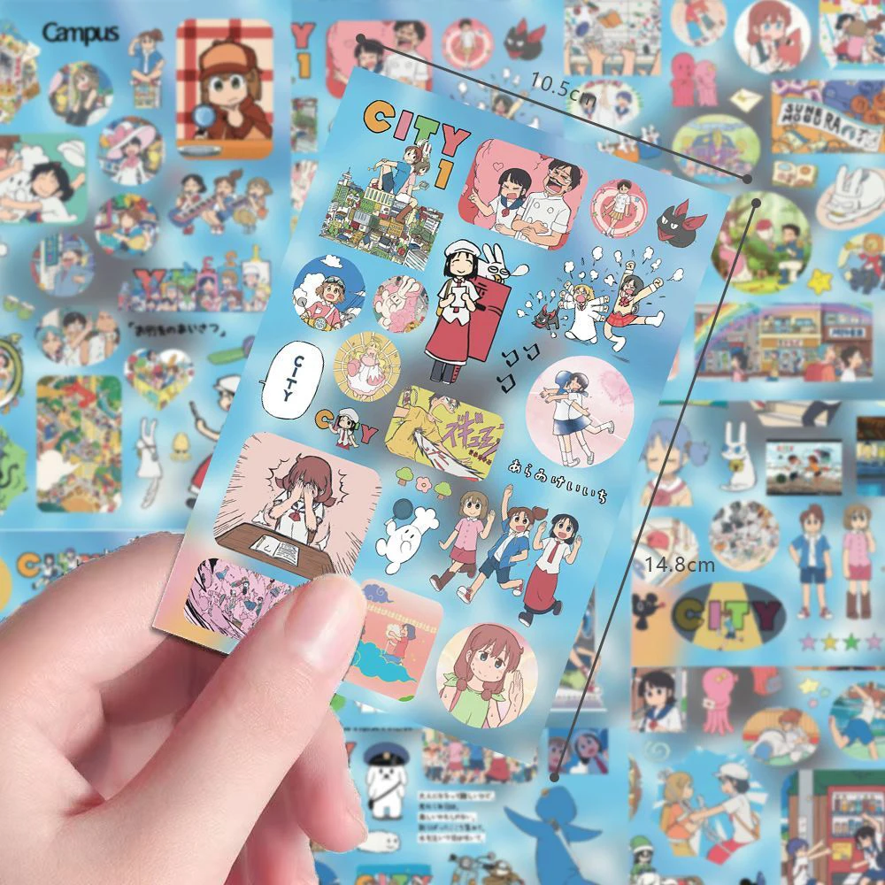 

4/8Sheets Nichijou Anime Stickers Kawaii Girls Aioi Yuuko Sticker Laptop Notebook Luggage Wall My Ordinary Life Cartoon Decal
