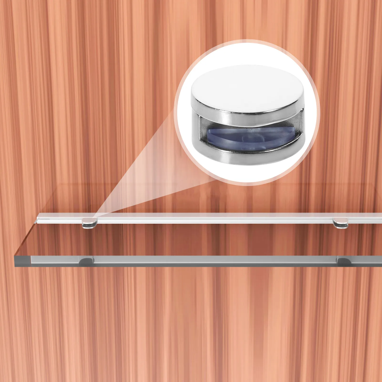 

8Sets Glass Shelf Support Clip Zinc Alloy Heavy Duty Shelf Clamp Easy Installation for Bathroom Mirror Cabinets Shelves