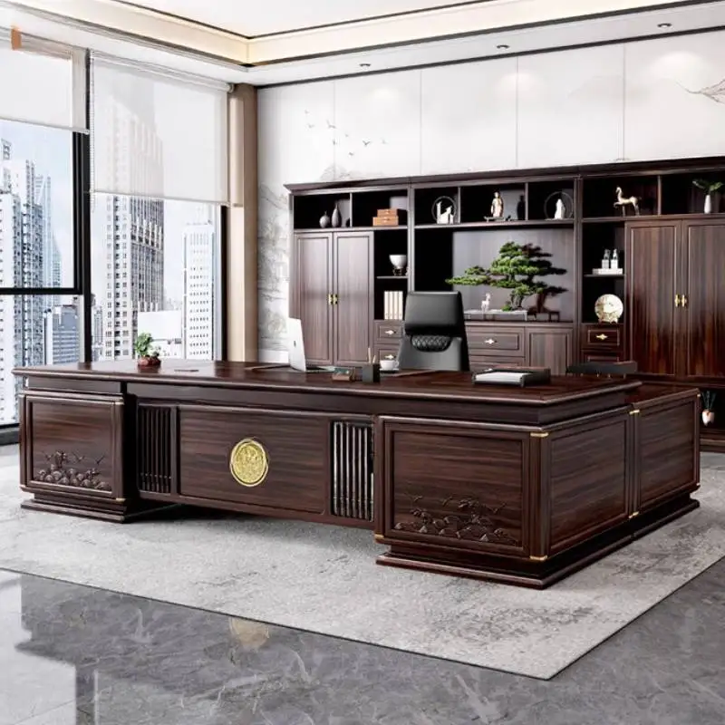 

Wooden Cheap Executive Office Desk Manager Designer Large Drawers Computer Desk Standing Adjustable Scrivania Work Station Table