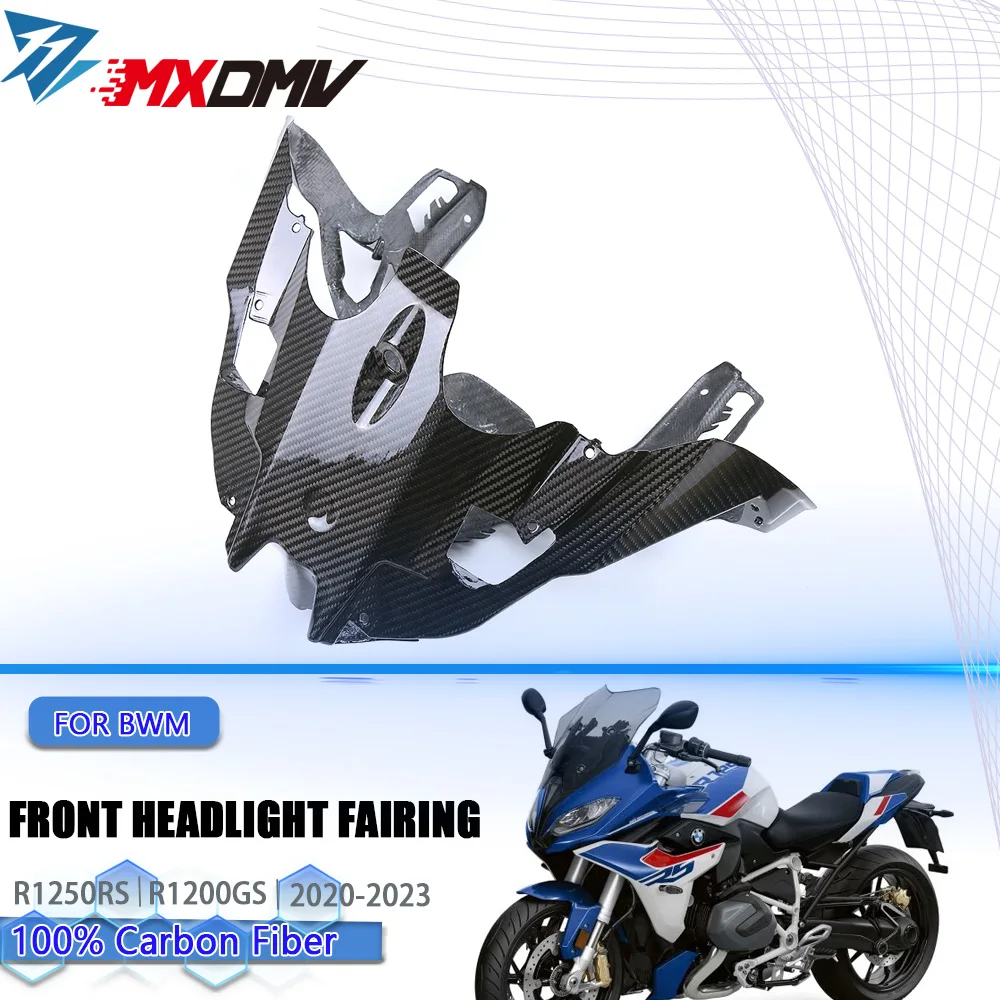 3K Carbon Fiber Front Headlight Fairing Cover Headlamp protective cover For BMW R1250RS  R1200GS 2021-2023