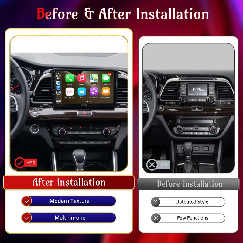 9 inch Wireless CarPlay Android 16 DSP Stereo Split Screen WiFi For Kia K4 Cachet 2017~2019 GPS Navigation Auto Tools QLED IPS