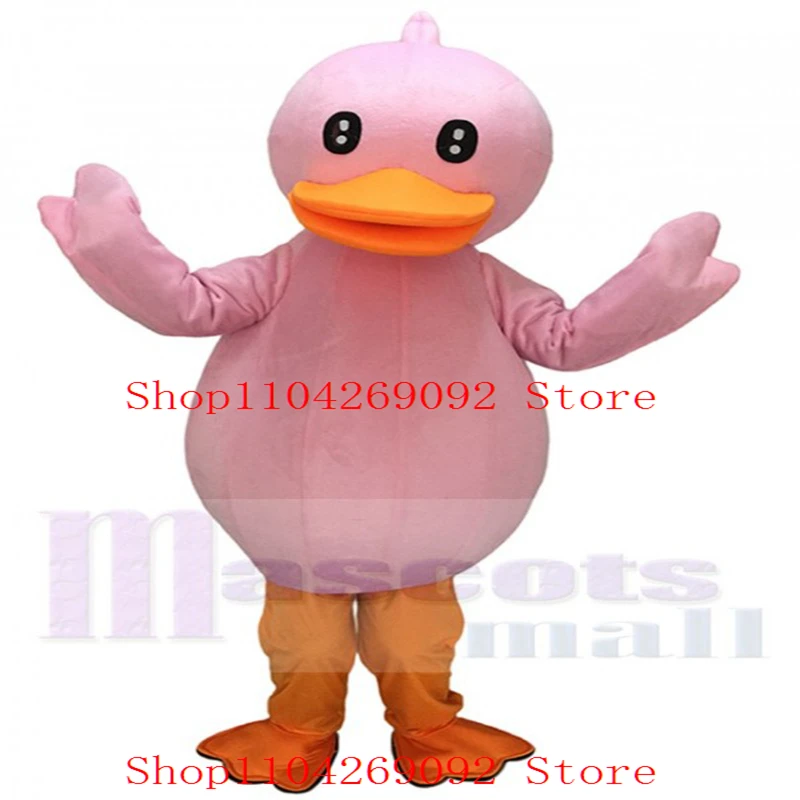 Cute Pink Duck Mascot Costume Pinky Ducky Mascot Cartoon Fursuit Cosplay Costume Animal Character Outfit Suit Birthday Party