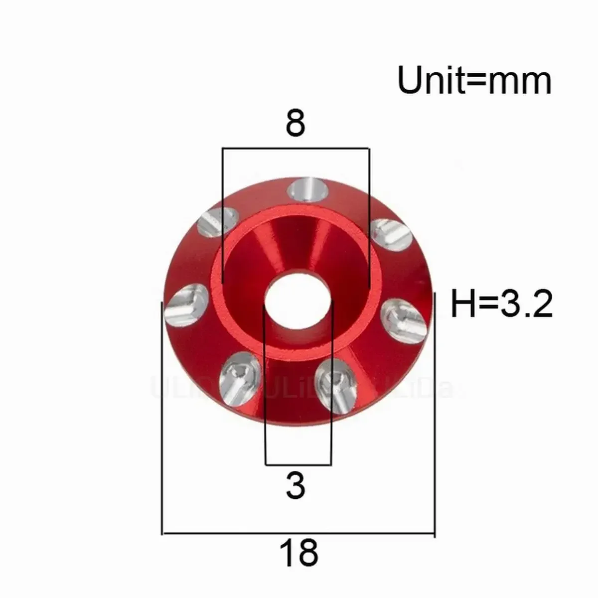 New Aluminum Tail Wing Gasket M3 Countersunk Screws Washers for 1/8 1/10 Scale Off Road Buggy Monster Truck Crawler RC Dift Cars